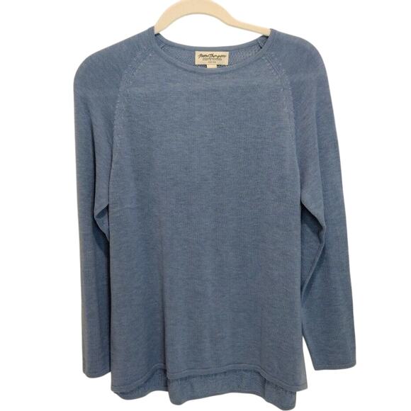 Norm Thompson Women's Periwinkle Blue Open Knit Sweater M Pullover 3/4 Sleeve - Picture 8 of 8